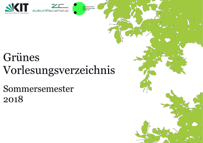Titelseite des Grünen Vorlesungsverzeichnisses des Sommersemesters 2018