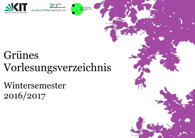 Titelseite des Grünen Vorlesungsverzeichnisses des Wintersemesters 2016/2017