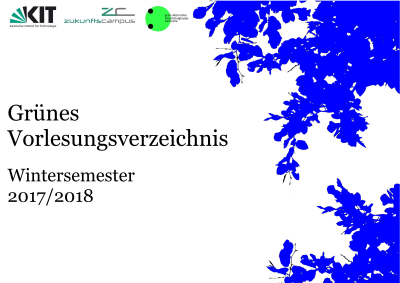 Titelseite des Grünen Vorlesungsverzeichnisses des Wintersemesters 2017/2018