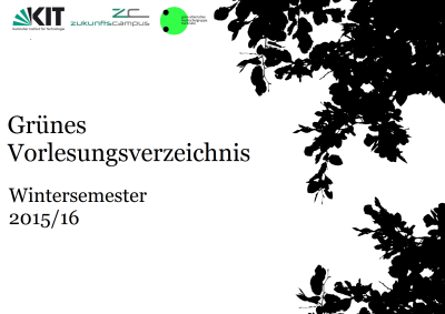 Titelseite des Grünen Vorlesungsverzeichnisses des Wintersemesters 2015/2016