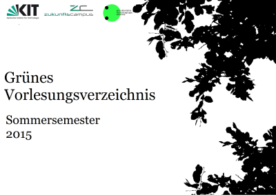 Titelseite des Grünen Vorlesungsverzeichnisses des Sommersemesters 2015